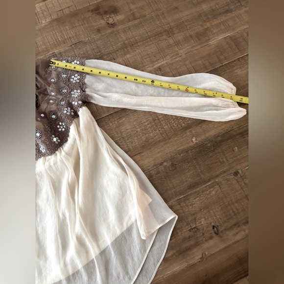 Alter’d State Embellished Sheer Chiffon Long Sleeved Top Women’s Sz S Fairycore - Picture 6 of 11